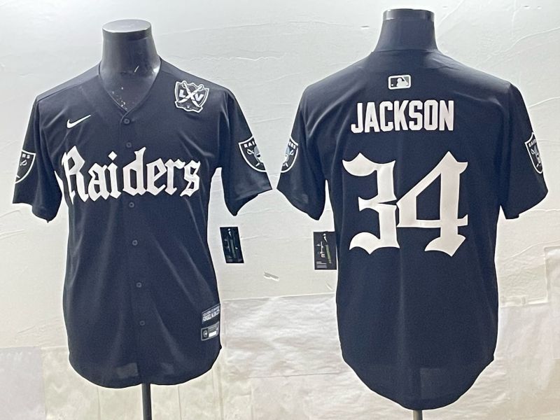 Men 2025 Oakland Raiders #34 Jackson black 6th generation Joint Name Nike Limited NFL Jersey style 010->oakland raiders->NFL Jersey
